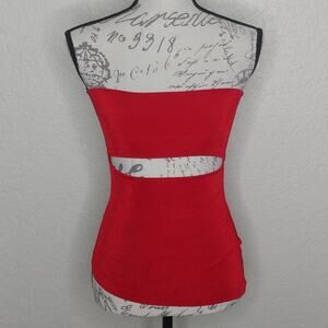 Lama Jouni Strapless Red Top with Cutouts